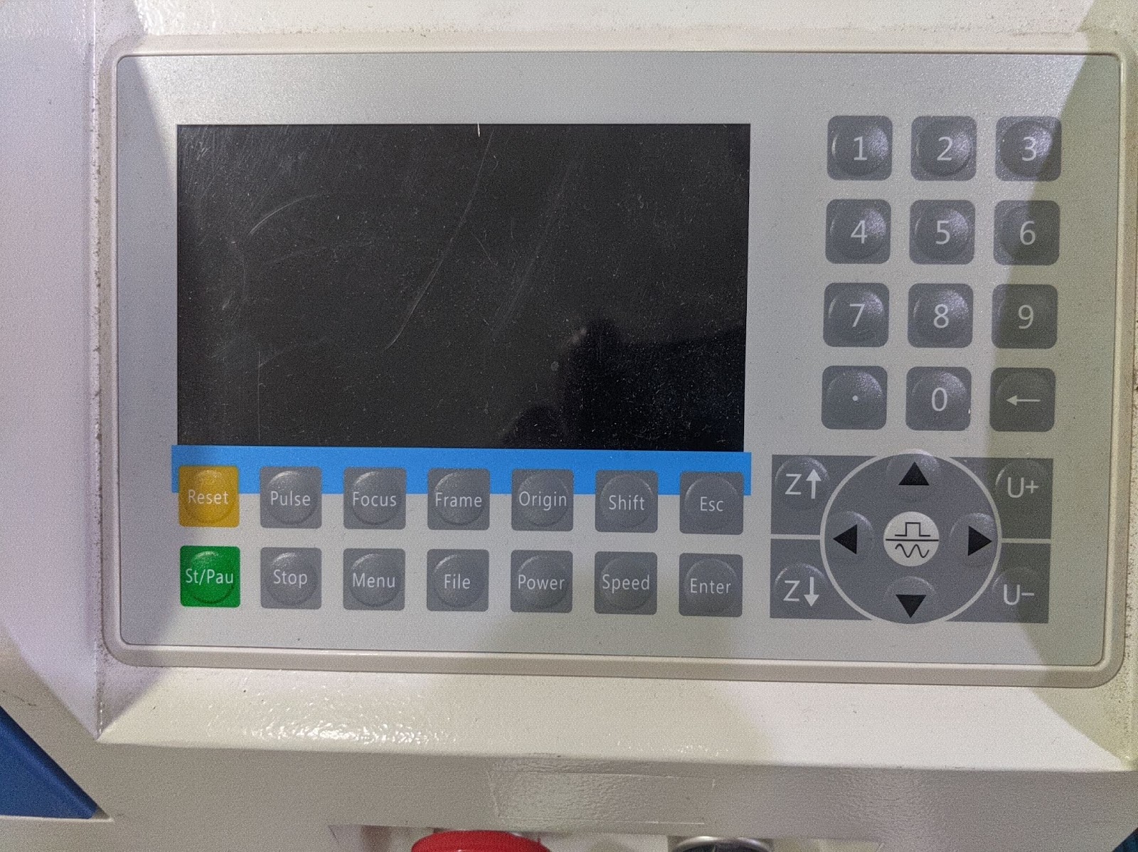control panel for a laser cutter