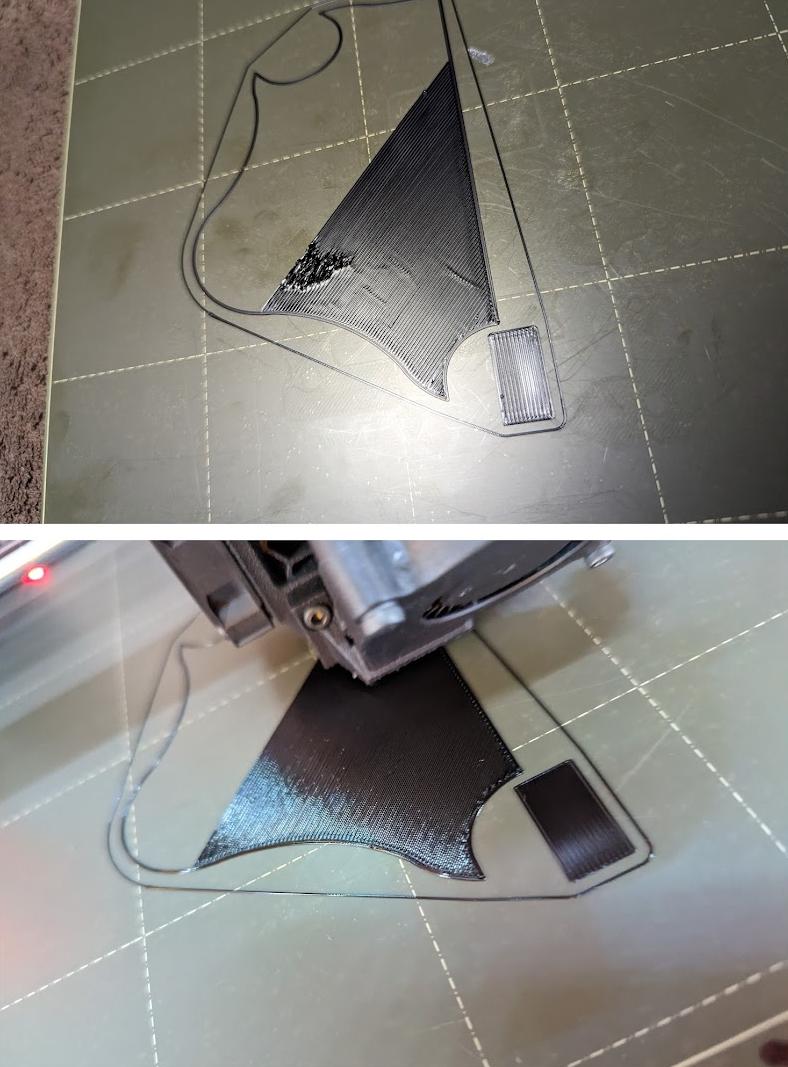Clean and contaminated build plate comparison